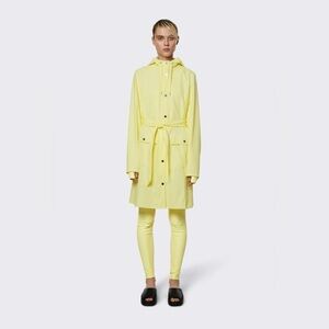 Rains Curve Women’s Tie Waterproof Jacket Yellow Straw NEW Small